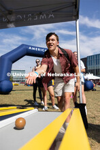 Keaton Clark plays skee-ball at Hanging with the Huskers event. September 29, 2023. 