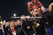 Students cheer on the competitors in the jester competition. Homecoming parade and Cornstock. Octobe