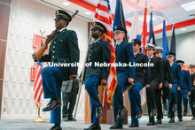 Members of the ROTC Joint Color Guard present the colors to open the National Roll Call. November 11