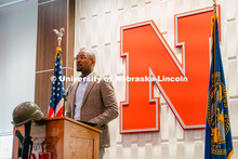 Vice Chancellor Marco Barker begins reading names at the National Roll Call. November 11, 2023. 