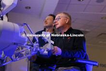 Nebraska Engineering professor and Virtual Incision founder Shane Farritor takes a turn using the su