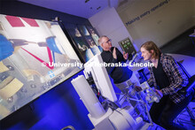 Rachael Wagner, a Husker doctoral student, surgically cut a rubber band on the International Space S