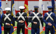 Chancellor Rodney D. Bennett addresses the ROTC cadets during the Joint Service Chancellor’s Revie