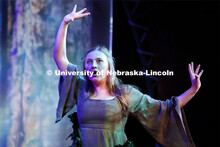 Karnie Gottschalk in ensemble during the witching scene in UNL’s production of “Big Fish”. Apr