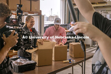 Videoing Oak Barn Beef in Westpoint, Nebraska. Behind the scenes photo for the university's new "Hom