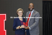 Chancellor Rodney D. Bennett poses with Linda Young, Professor of Practice, Nutrition and Health Sci