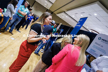 Ellie Wanek (left) talks with Tori Honn, a sophomore Animal Science major at the East Campus Career 