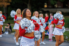 Olivia Lempka and the Husker Scarlets walk through the parade for Homecoming. 2024 Homecoming celebr