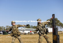 ROTC cadets on fall exercise practice their grenade throwing. October 4, 2024. 