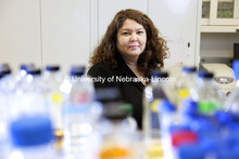 Nicole Buan, Professor in Biochemistry. Buan Laboratory in the Beadle Center. October 18, 2024. 