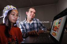 Kevin Pitt, Assistant Professor Special Education and Communication Disorders, demonstrates an elect