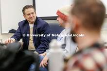 Robert Woody, Steinhart Foundation Distinguished Professor of Music, talks with students in his Adva