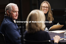 Professor Lindsay Hastings (left) facilitates a focus group conversation with NHRI Leadership Mentor