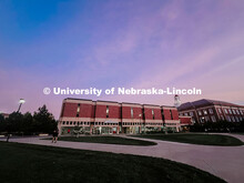 Sidewalks leading up to the west side of Love Library. Summer photos on City Campus. July 1, 2024. T
