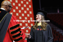 Natalie Jones of IANR media receives her master’s degree. Graduate Commencement at Pinnacle Bank A