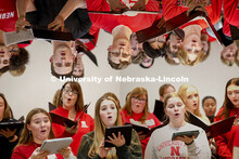 The UNL Choir practices for the Presidential Inauguration. Inauguration choir trip. January 17, 2025