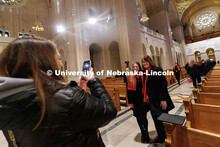 UNL students pose for a picture inside the Washington National Cathedral. Inauguration choir trip. J