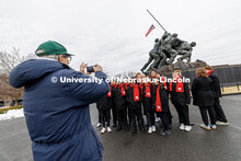 The UNL Choir poses in front of the U.S. Marine Corps War Memorial near Washington D.C. Inauguration