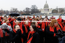 UNL students outside the U.S. Capitol building. Inauguration choir trip. January 19, 2025. 