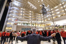 UNL students practice for the 2025 Presidential Inauguration. Inauguration choir trip. January 19, 2