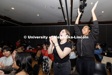 Hana Maddox, left, senior Broadcasting and Advertising and Public Relations double major, and Sydney