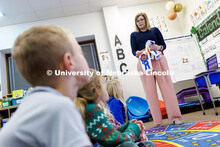 Brittney Gauthier begins her bi-weekly INSIGHTS in Nebraska lesson with her kindergarten class at Ea