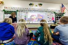 Kindergarten students in Brittney Gauthier’s class watch a video introducing their INSIGHTS in Neb