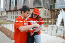 Cece Villa directs students on Admitted Students Day. Admitted Student Day is UNL’s in-person, on-