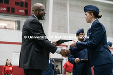 Cadet Hayden Ricley receives the Chancellor's Academic Excellence Award. Joint Service Chancellor’