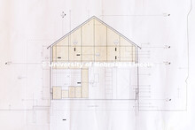 An architectural plan of the inside of the Art Chapel. Art Chapel. December 9, 2024. 