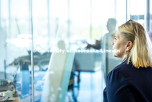 Melissa Brotz Chief Marketing and Communications Officer of Abbott looks into an engineering RSO roo
