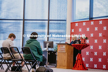 Melissa Brotz Chief Marketing and Communications Officer of Abbott, speaks to the media during the W