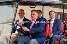 Greg Fritz, an extension professor for 4-H Youth Development, drives one of the golf carts for the c