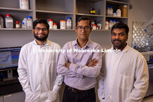 Sunil Sukumaran, (center) Assistant Professor of Nutrition and Health Sciences poses with postdoctor