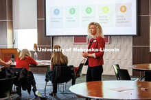 Celeste Spier, the Director of Organizational Development in Human Resources, trains a UNL group Str