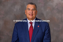 Studio portrait of Bill Johnson, Senior Vice President of University of Nebraska Foundation. April 2