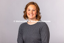 Studio portrait of Laura Britten, Academic Navigator for the Explore Center. May 1, 2025. 