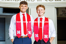 (Left) Brady Moylan, a Management major, and Ben Hastreiter, a Marketing major, pose for a photo in 