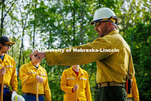 Eric Moul, from the Nebraska Forest Service, instructs the Prescribed/Wildland Fire Program Students