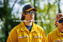 Ben Beiermann, a senior Fisheries and Wildlife major, listens as the instructor, Eric Moul, talks ab