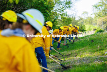 Students in the Prescribed/Wildland Fire Program dig a fireline during the Red Card Training on East