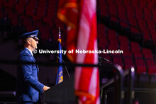 Lt. Col. Philip Garito, commander of Air Force Reserve Officer Training Corps, recognizes students i