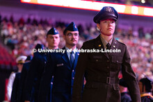Natalie Karrels marches to the stage during the University of Nebraska–Lincoln's morning commencem