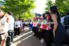 Elvin Nguyen, Alex Nguyen, Jessie Nguyen, Roel Navarette and Julie Song (l-r) pose outside of Pinnac