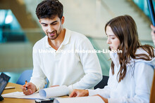 Parsa Jafarigeleh (left), a senior Construction Management major, and Lauren Haring, a junior Manage
