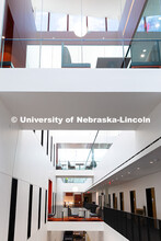 View of collaborative spaces on the second and third floors of the new Hixson-Lied College of Fine a