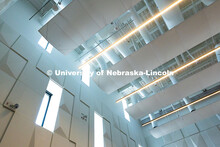 Sound panels and windows line the walls of a room in new Hixson-Lied College of Fine and Performing 