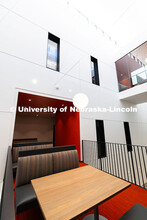 View of collaborative spaces on the second and third floors of the new Hixson-Lied College of Fine a