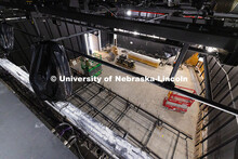 Construction in what will become a flexible performance space in the new Hixson-Lied College of Fine