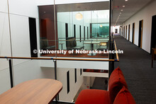 Plate glass walls on the third floor allows plenty of natural light to reach faculty and staff offic